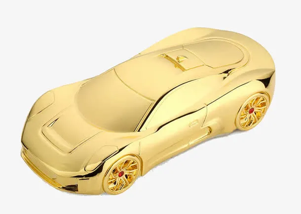 金色仿真车模摆件免抠