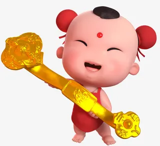 招财童子最新三维高清大图三免抠