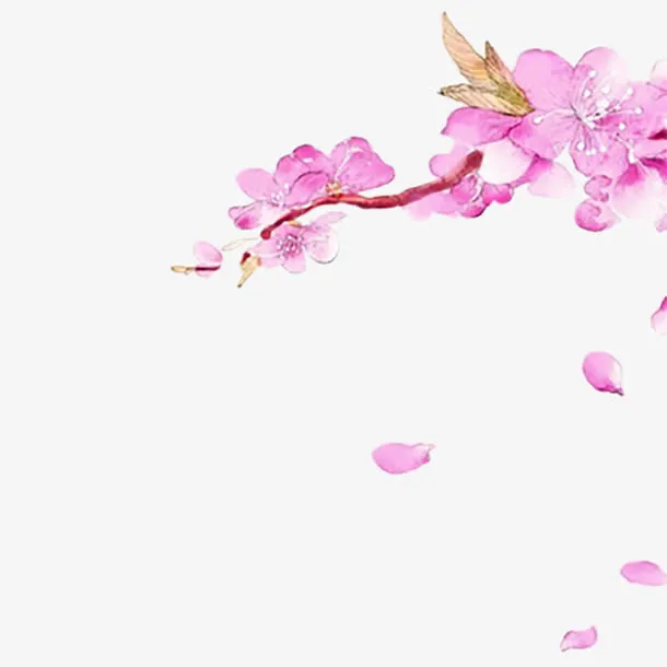 紫色飘散的水彩花瓣免抠