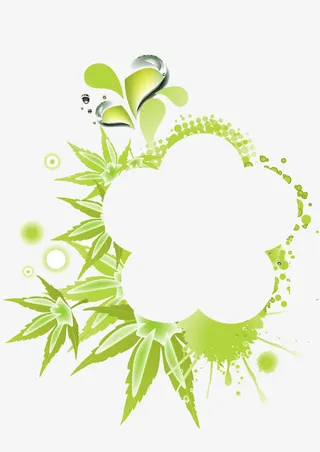 绿叶边框免抠