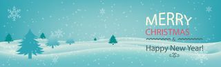 圣诞节雪原banner背景