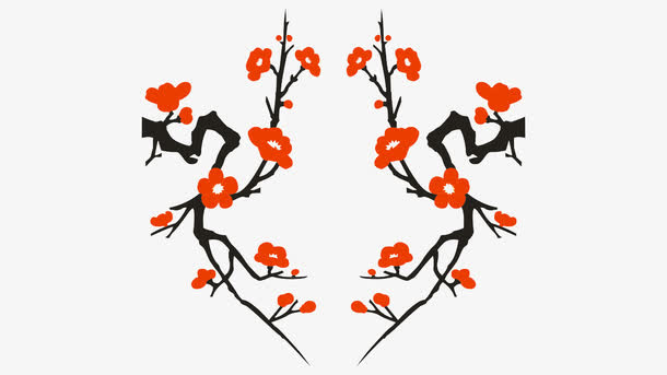 两支梅花免抠
