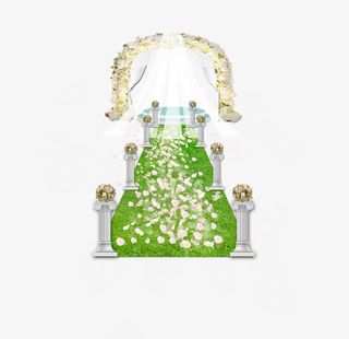 草坪婚礼布置现场免抠