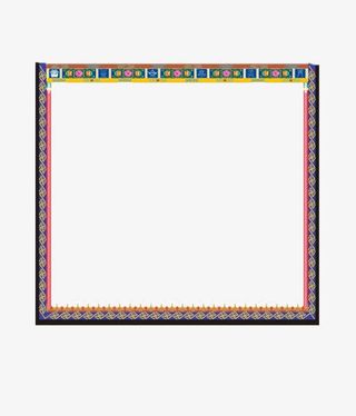民族简约古典藏式边框免抠
