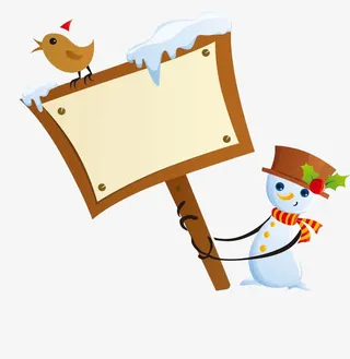 雪人和广告板免抠