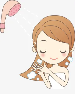 洗浴长发女孩免抠