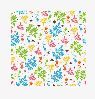 五彩树叶春天花纹免抠