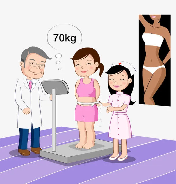 称体重的女孩免抠