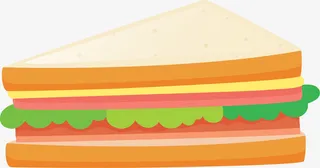 黄色立体美味三明治免抠