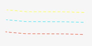 黄蓝红三色虚线分割线免抠