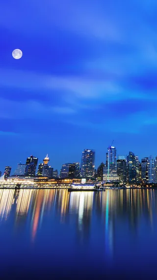 蓝天大海城市夜景手机端H5背景高清