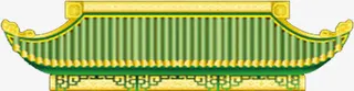 绿色古典传统建筑免抠