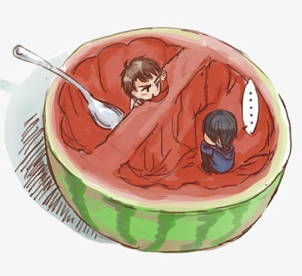 水彩西瓜免抠