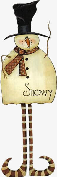 手绘文艺范雪人免抠
