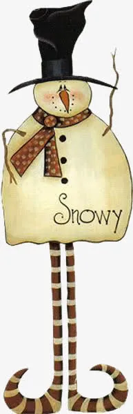 手绘文艺范雪人免抠