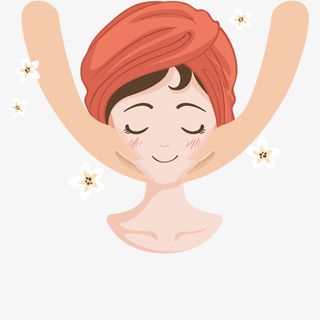 手绘可爱美容按摩人物元素免抠