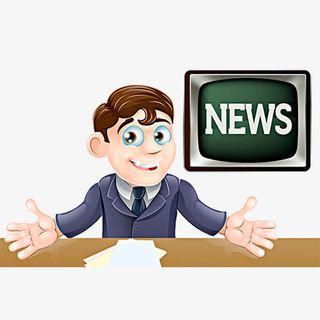 卡通新闻主持人播音员免抠