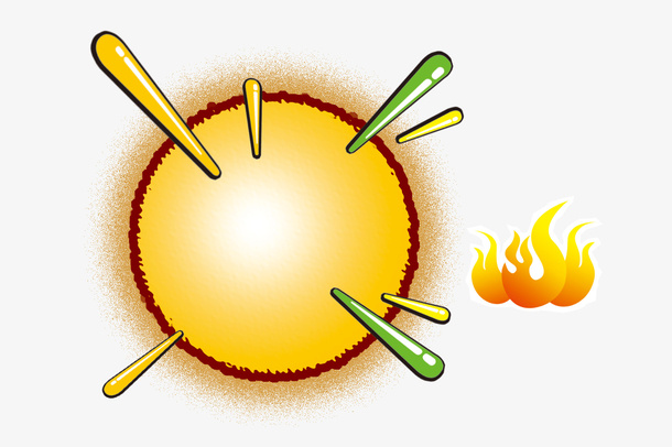 太阳形圆形边框免抠