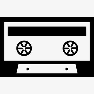 带有黑色细节的白色磁带盒图标免抠