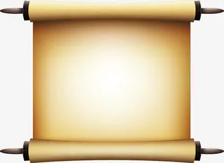 中国风卷轴纸张免抠