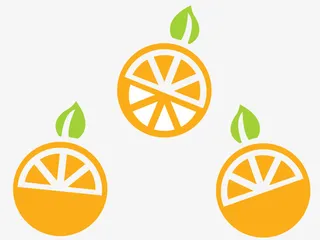 手绘柠檬 橘子片 可爱水果免抠