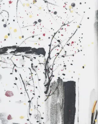 跳跃彩色墨斑墙绘纹理免抠