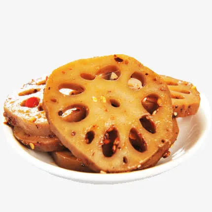 一盘麻辣藕片免抠