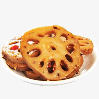 一盘麻辣藕片免抠