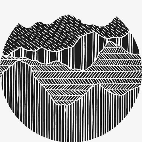 黑白条纹山峰免抠