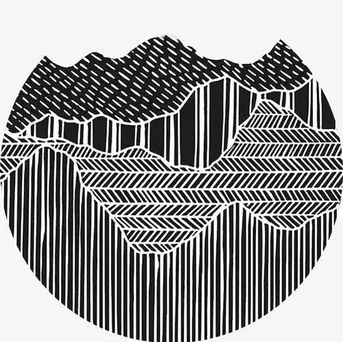 黑白条纹山峰免抠