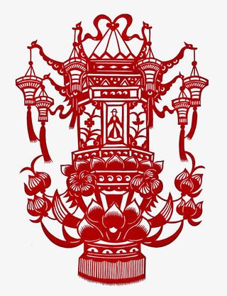 剪纸灯笼免抠