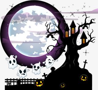 桌布小鬼万圣节创意广告矢量素材免抠