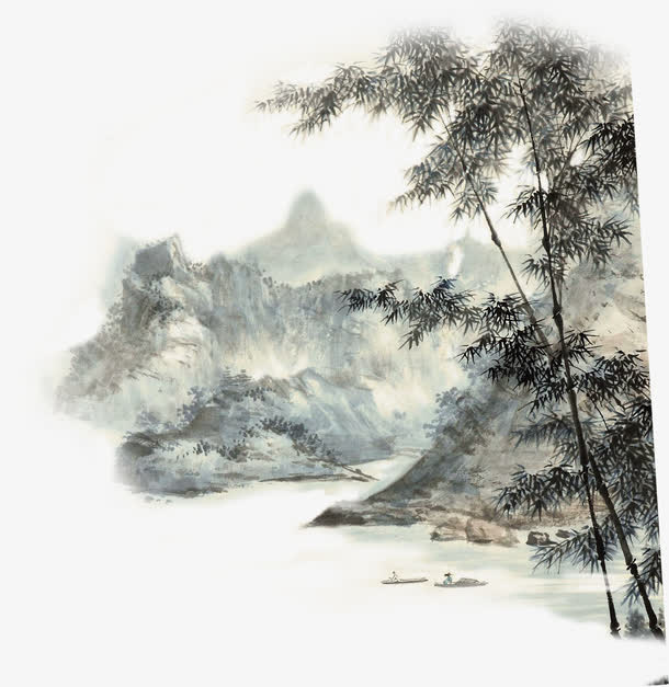 梦幻复古大山树林免抠