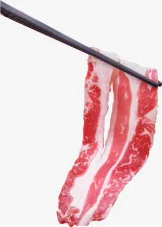 筷子夹着的羊肉卷免抠