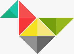 七巧板免抠漂浮几何图元素