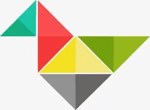 七巧板免抠漂浮几何图元素