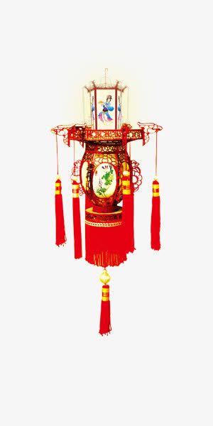 欢乐喜庆元宵展板灯笼免抠