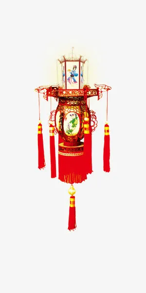 欢乐喜庆元宵展板灯笼免抠