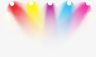 彩色聚集光束舞台灯光免抠