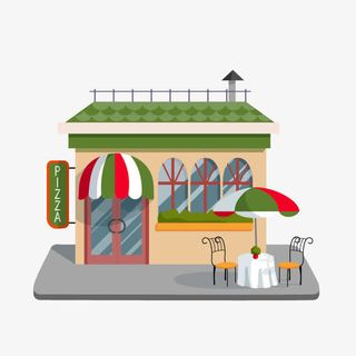 矢量意大利披萨店免抠