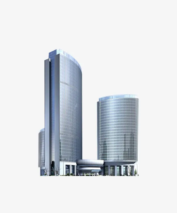 免扣现代化大气玻璃墙办公大楼免抠