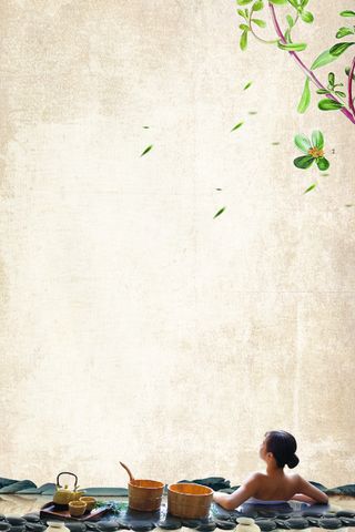 中国风女子养生会所海报psd分层背景高清