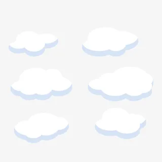 卡通插画空中白云免抠