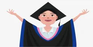 卡通小学生毕业啦免抠