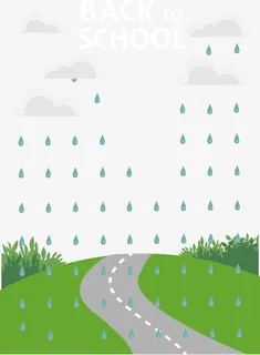 矢量手绘雨云背景