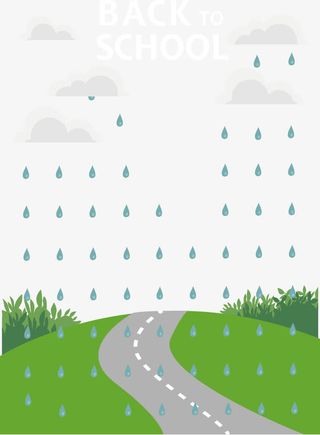 矢量手绘雨云背景