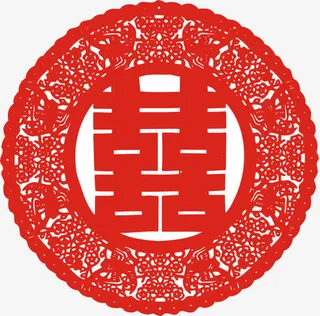 喜字花边免扣素材免抠