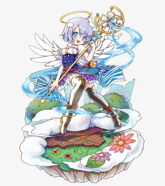 蓝色光效武器美女免抠