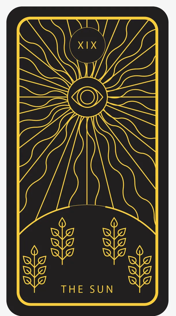 盛开的矢量卡通风格塔罗牌免抠