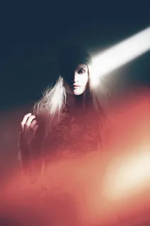 亮光女性长发带帽免抠